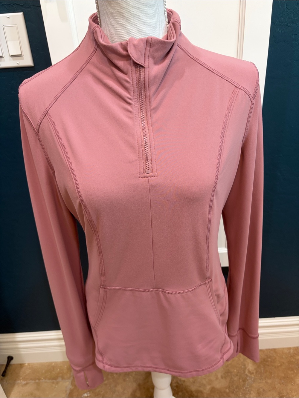 Yogalicious dusty rose long sleeve quarter zip top